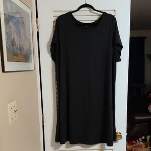 Fred David Women's Size 2X Black Casual Shift Knee-Length Dress